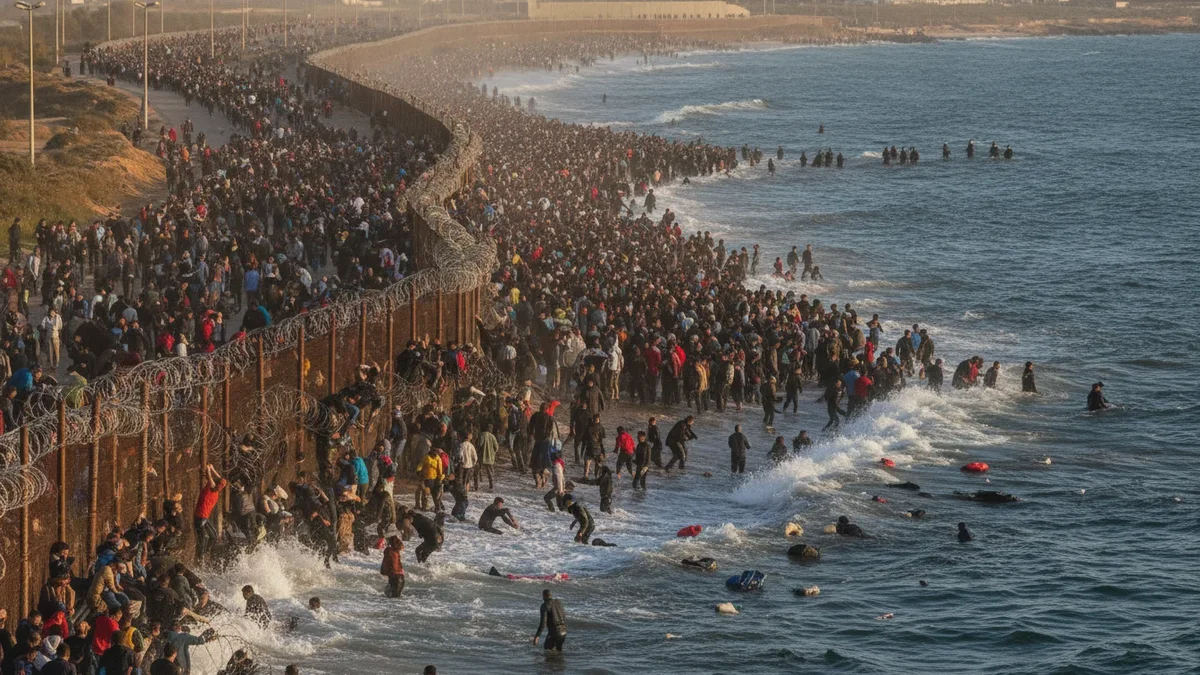 Fast 50.000 Migranten überquerten binnen eines Tages die Grenze zur spanischen Exklave